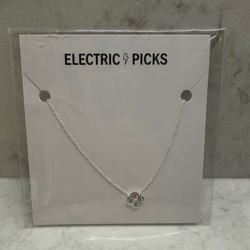 Electric Picks Silver Necklace, Brand New!